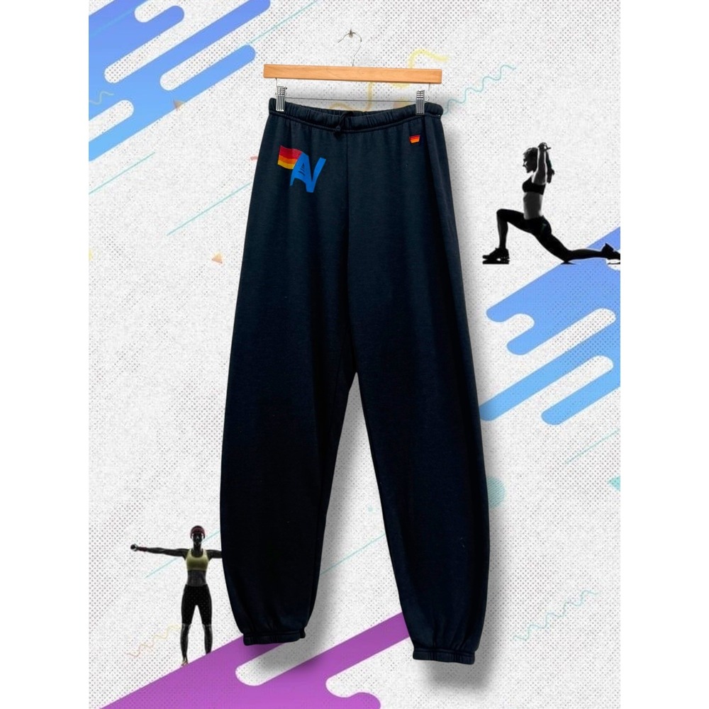 Aviator Nation Logo Graphic Relaxed Fit Sweatpants Black L